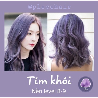 Thuốc nhuộm tóc màu TÍM KHÓI +kèm oxy trợ dưỡng và găng tay