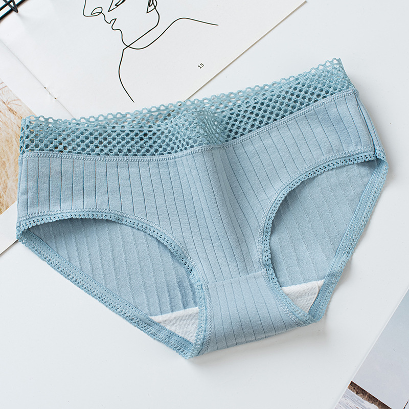 Quần lót cotton màu trơn kháng khuẩn kiểu dáng đơn giản xinh xắn cho nữ