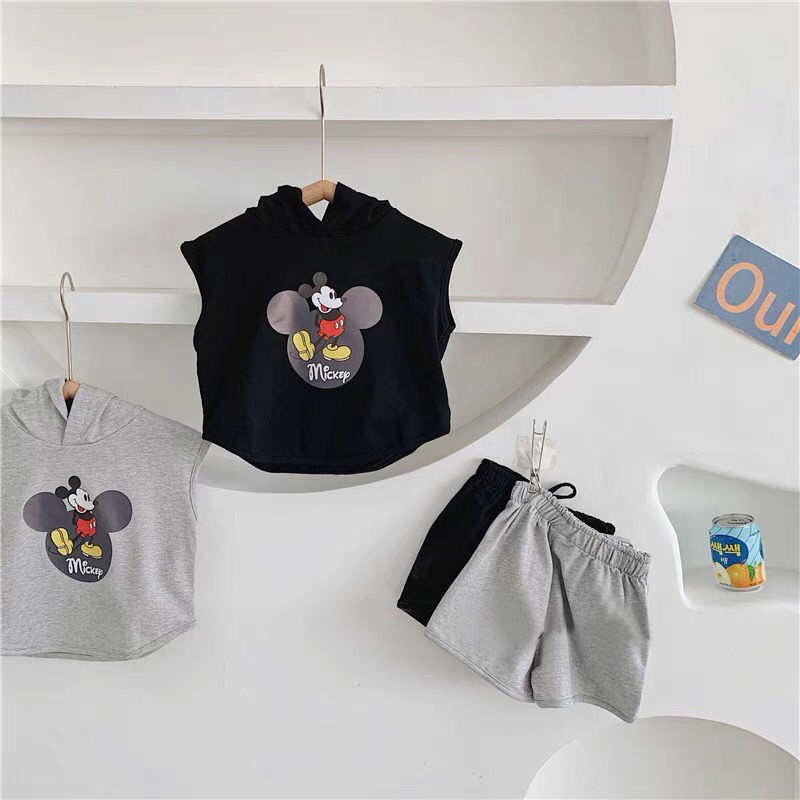 Bộ Áo Hoodie Và Quần In Hoạ Tiết Hoạt Hình Dễ Thương Cho Bé