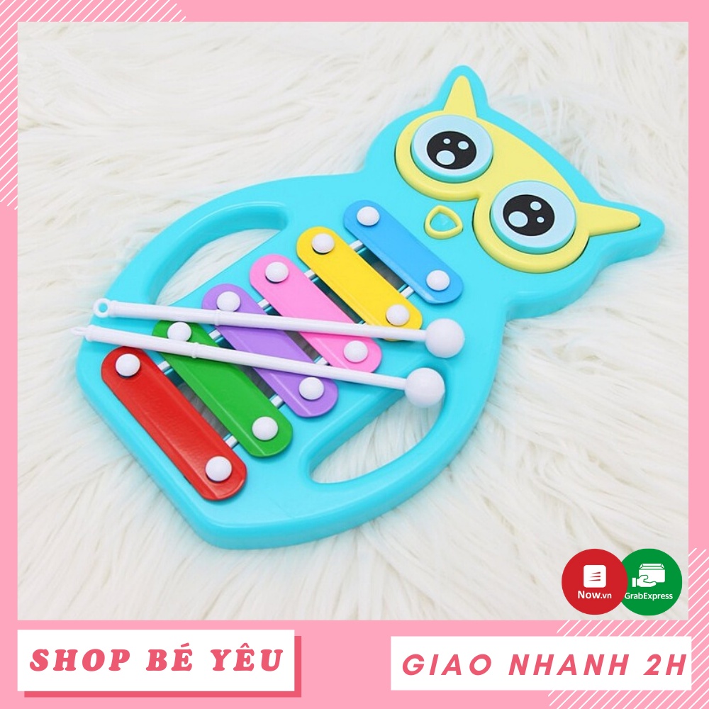 Đồ chơi nhạc cụ  𝑭𝒓𝒆𝒆𝒔𝒉𝒊𝒑  Đàn gõ Xylophone hình cú mèo đáng yêu Toyshouse màu xanh