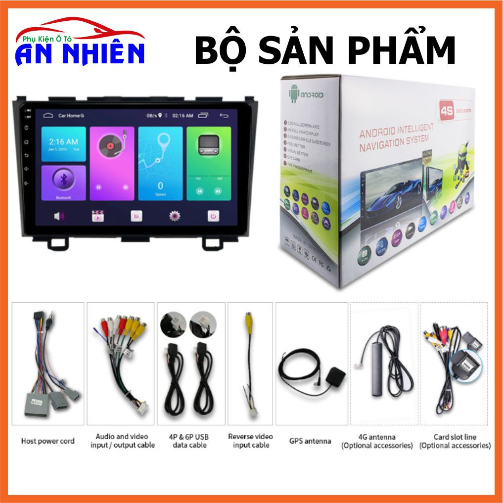 Màn Hình Android 9 inch Cho Xe HONDA CR-V 2006-2012 - Đầu DVD Chạy Android Kèm Mặt Dưỡng Giắc Zin Cho CR-V