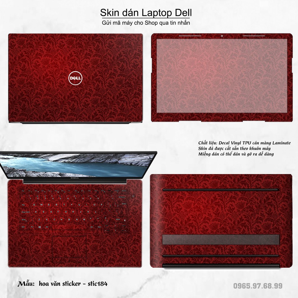 Skin dán Laptop Dell in hình Hoa văn sticker nhiều mẫu 30 (inbox mã máy cho Shop)