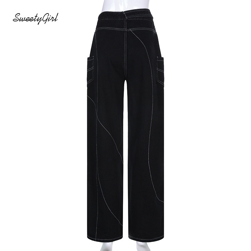 Quần Jeans Dài Lưng Cao Ống Đứng Màu Trơn Thời Trang Cho Nữ