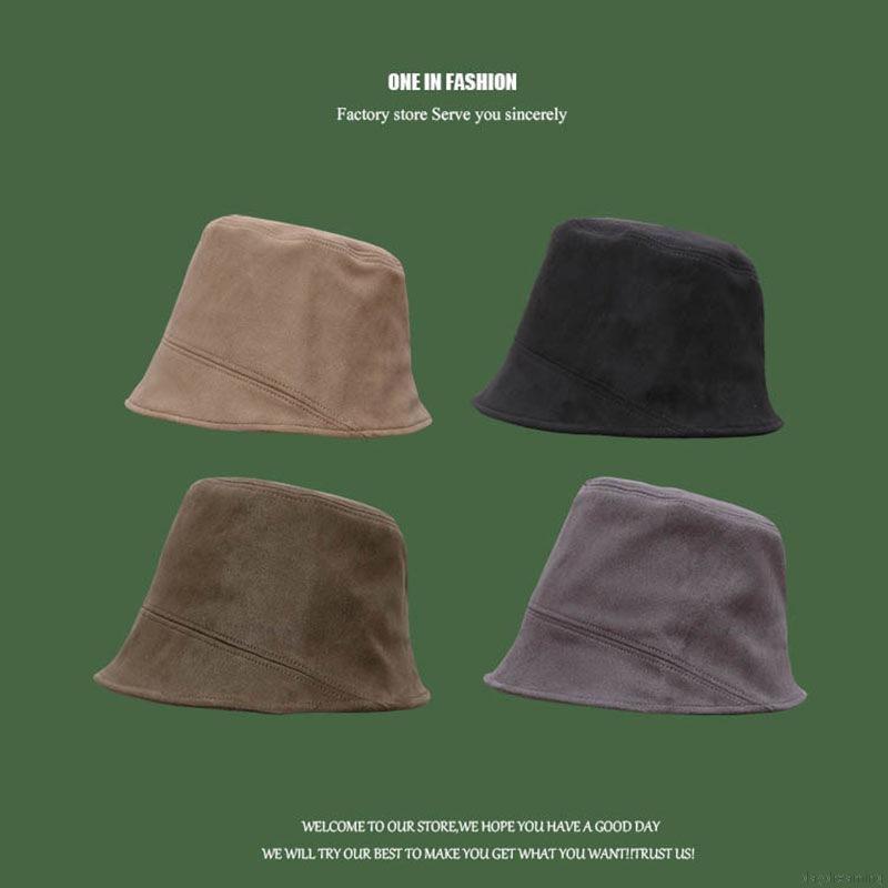 Mũ xô chất liệu da lộn màu trơn thời trang chu vi 56-58cm cho nam và nữ