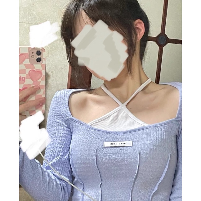 Pass áo croptop giả cổ yếm