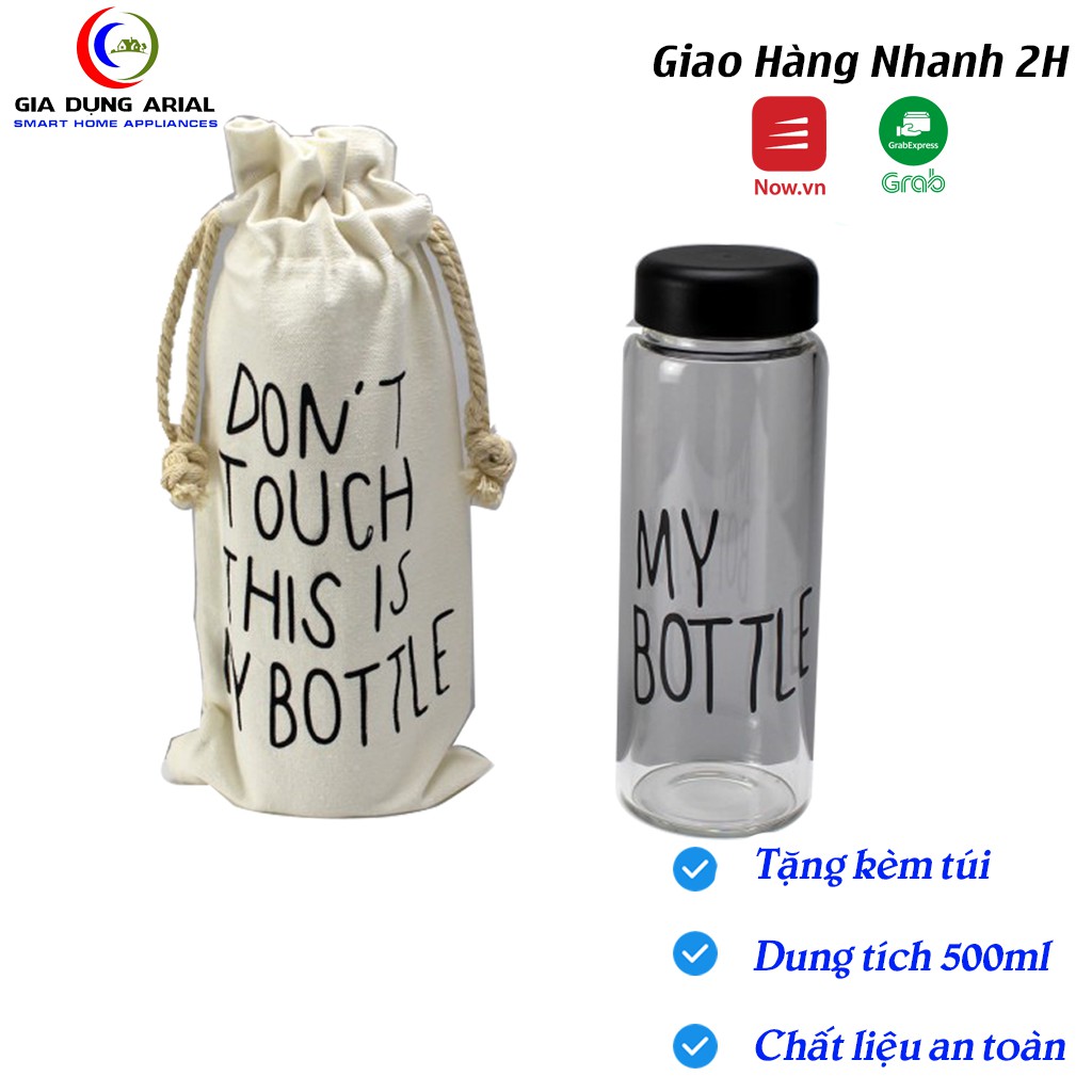 [XẢ KHO] Bình Nước MY BOTTLE Kèm Túi Đựng Vải Thể Tích 500ml Cục Đẹp