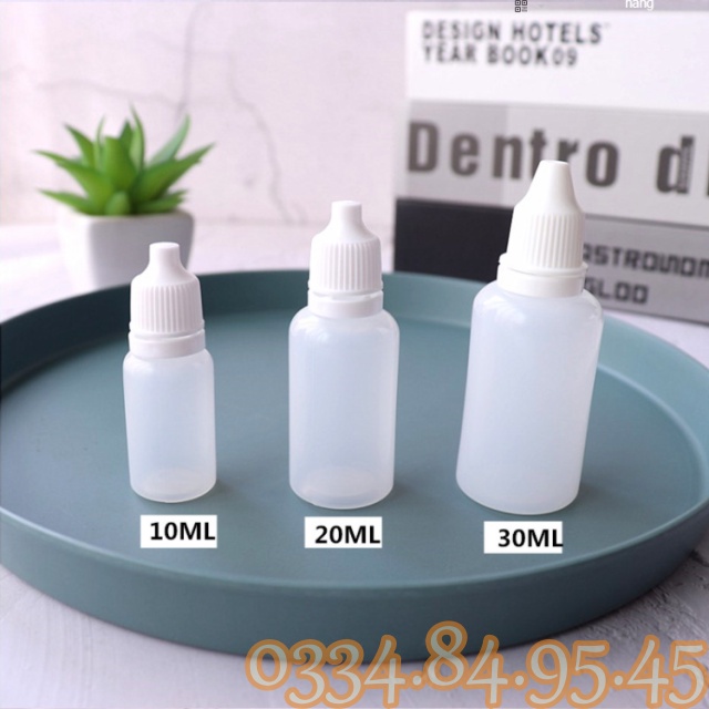 Lọ nhựa nhỏ mắt 3ml/ 5ml/10ml/20ml/30ml/50ml/100ml loại lọ DÀY- Chai chiết mỹ phẩm, chiết mực, Granty chiết dược phẩm.