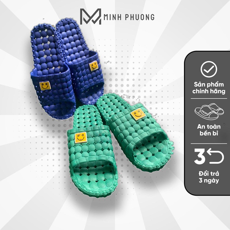 Dép đi trong nhà tắm, văn phòng chống trơn trượt, mềm êm chân, xốp đan mặt cười sản xuất tại xưởng