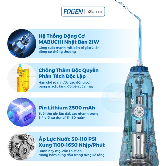Máy Tăm Nước Cầm Tay FOGEN HF-6P Hàng Xuất Đức