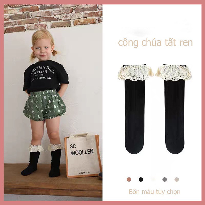 Đôi Vớ Ren Hoa PhốI Nơ ThờI Trang Cho Bé GáI