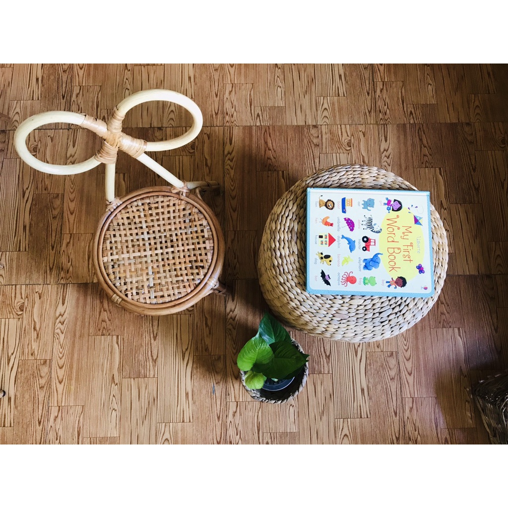 Ghế Ngồi Trẻ Em Bằng Mây Hoặc Bằng Gỗ Siêu Xinh Xắn / Phong Cách Vintage/ Dành Cho Bé Từ 1 đến 6 Tuổi / Hàng Việt Nam