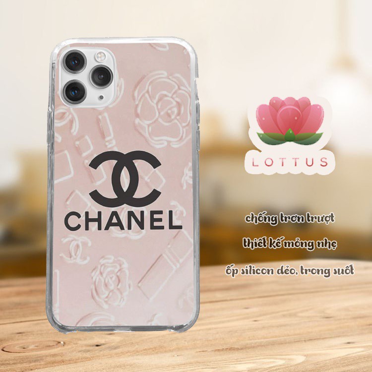 Ốp Iphone Chanel  màu trắng trong suốt Cho các dòng Iphone từ 5 đến 12 pro max CHAPOD00026