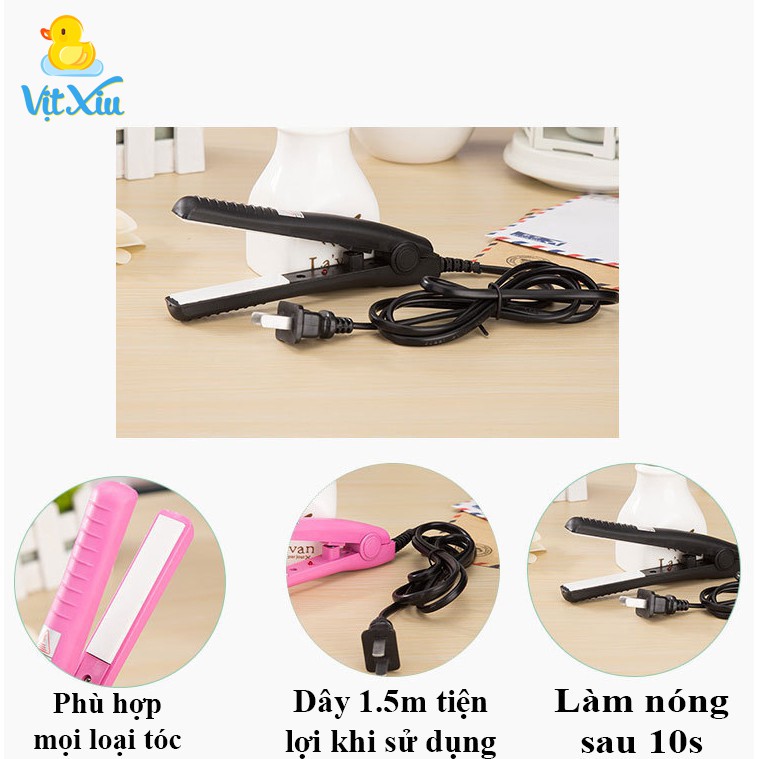 Máy kẹp tóc MINI siêu tiện lợi, Máy uốn tóc, Làm nóng nhanh an toàn cho tóc