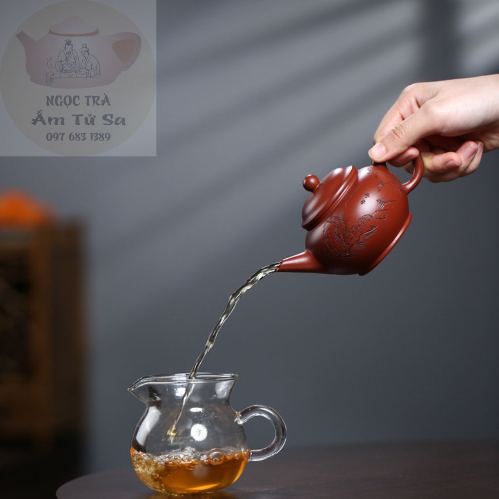Ấm Tử Sa Thủy Bình Sơn Ảnh - Ngọc Trà Shop - Chất Đất Nguyên Khoáng Đại Hồng Bào Nghi Hưng