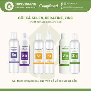 Gội Xả Compliment Selen, Keratin, ZinC nuôi dưỡng, phục hồi, kích mọc tóc và giảm gàu ngứa 200ml