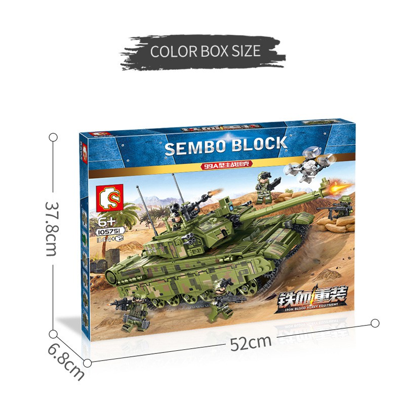 Tank Sembo Block 105751 - Đồ chơi lắp ghép tank quân sự 99A Tank Bọc thép siêu chiến đấu