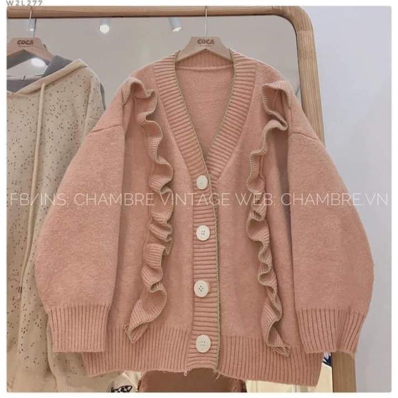Khoác Len Phối Bèo Phong Cách Hàn