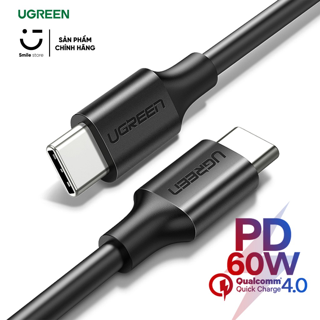 Cáp Sạc Nhanh UGREEN C To C 60W PD cho Macbook, Truyền Dữ Liệu, Sạc Nhanh QC 3.0 Cho Samsung, Xiaomi, Oppo