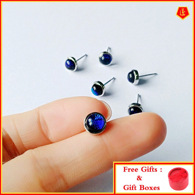 Khuyên tai đính đá Sapphire nhân tạo phong cách Hàn