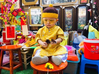 Nón tóc tết đuôi sam bé trai