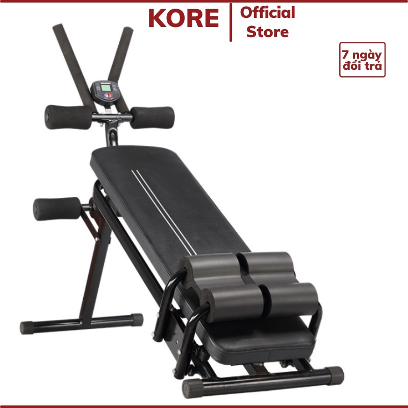 Ghế tập bụng đa năng mẫu mới kết hợp nhiều bài tập gym đồng hồ hiển thị thanh trượt bụng thông minh