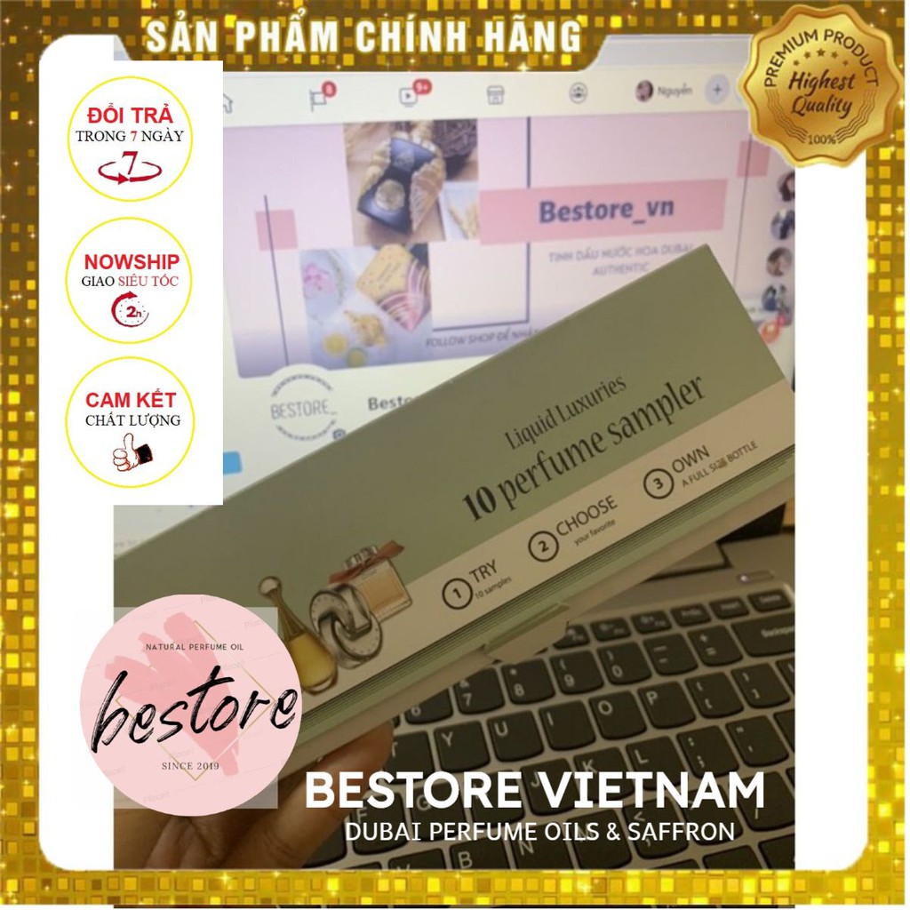 [CAM KẾT CHÍNH HÃNG] Set 10 chai sample tinh dầu nước hoa Dubai mini 2ml