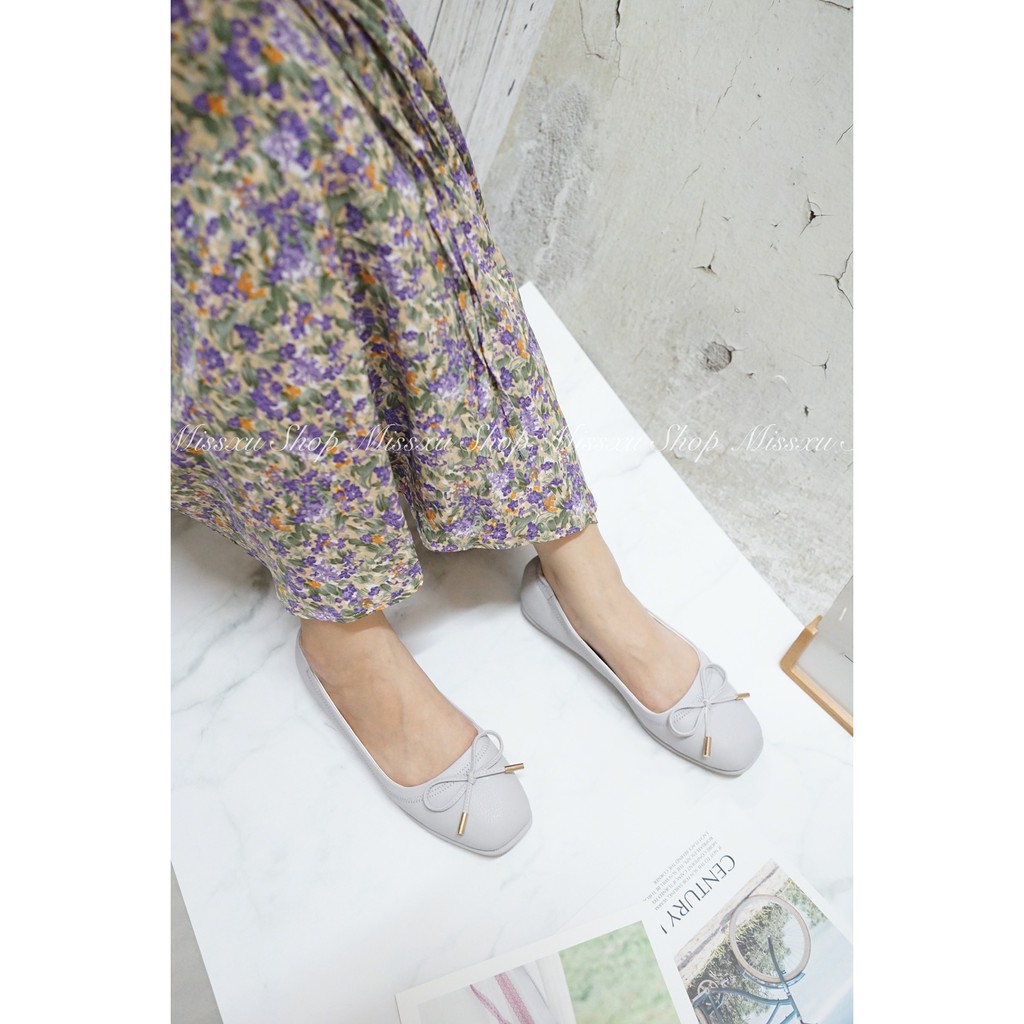 Giày búp bê mũi vuông da lì nơ chuông Myss - BB19 | BigBuy360 - bigbuy360.vn