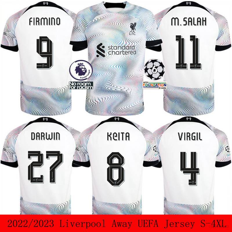 Áo Thun Bóng Đá HT1 2022-2023 Liverpool LFC UEFA Firmino Keita Salah Darwin Phiên Bản TH1