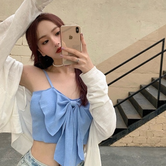 Áo Hai Dây Thắt Nơ Quyến Rũ Hợp Thời Trang