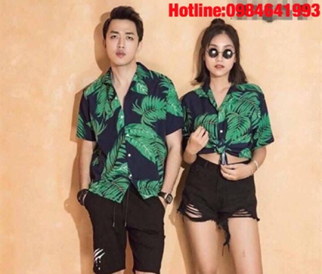 ÁO HOA QUẢ ĐI BIỂN-áo hawaii hoạ tiết team-đôi