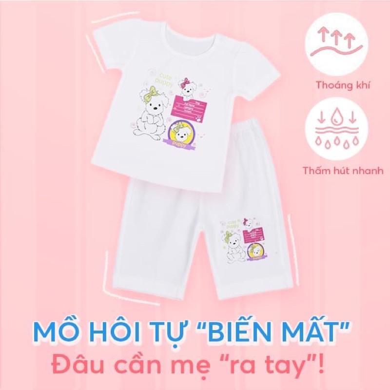 Size bé 8-23kg BỘ LỬNG TRẮNG IN BÉ GÁI Hello B&B hình in áo và quần giao ngẫu nhiên