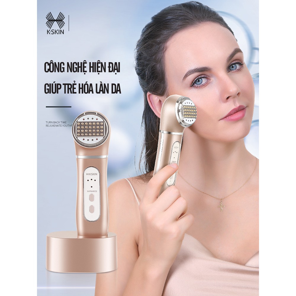 Máy trẻ hoá da tái tạo collagen đèn RF KSKIN KD9901. Tia hồng ngoại giúp hấp thụ tinh chất, ngừa lão hóa