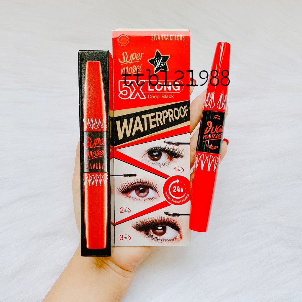 Mascara Super Model 5x Long Waterproof Sivanna HF893+HF901+HF891+HF4023