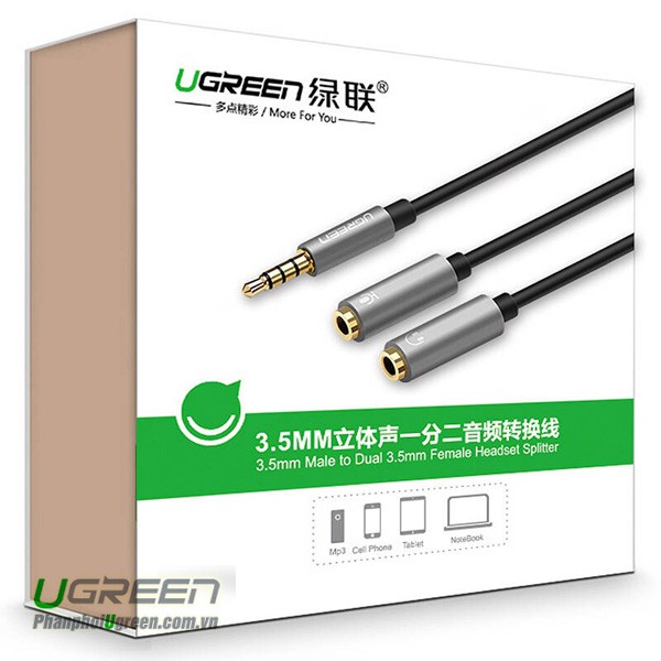 Cáp Audio 3.5 Ra Mic &amp; Headphone Cao Cấp Chính Hãng Ugreen 30619