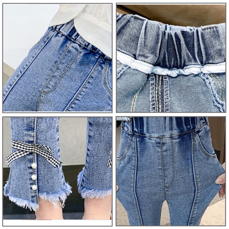 Quần jeans Dài Ống Loe Thời Trang Dành Cho Bé Gái