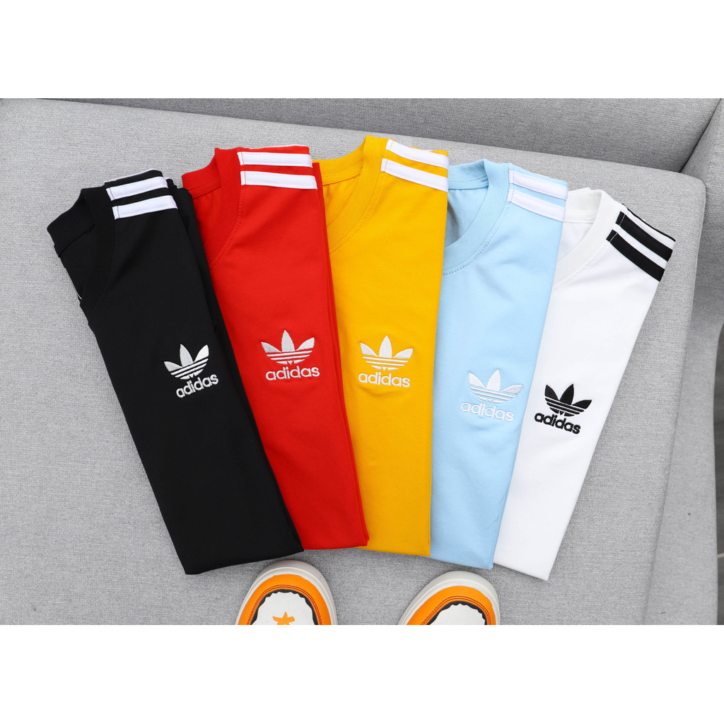 Áo thun nam (40-95kg) Adidas, vải cotton 100% co giãn, dày dặn