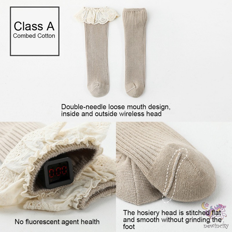 Vớ Cotton Viền Ren Mềm Mại Thời Trang Cho Bé Gái