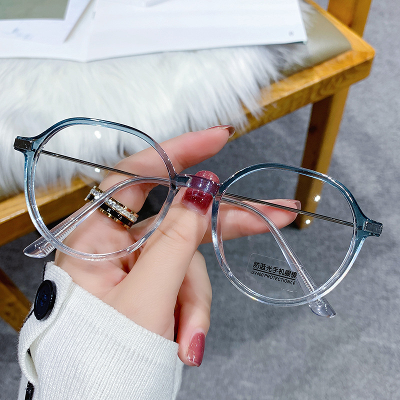Kính Cận Gọng Oval Chống Ánh Sáng Xanh Thời Trang kính cận có độ - 1.0 ~ - 6.0 /gọng kính trong suốt/kính gọng đen