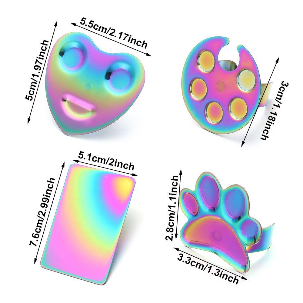 Set 1 / 2 Khay Đựng Màu Sơn Móng Hình Móng Vuốt Mèo Bằng Thép Không Gỉ