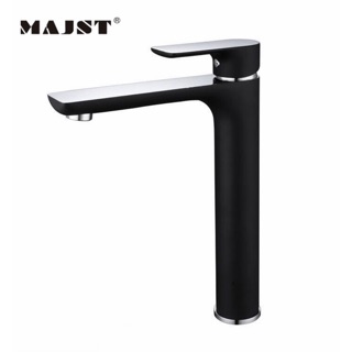 Vòi lavabo nóng lạnh mạ đen MAJST