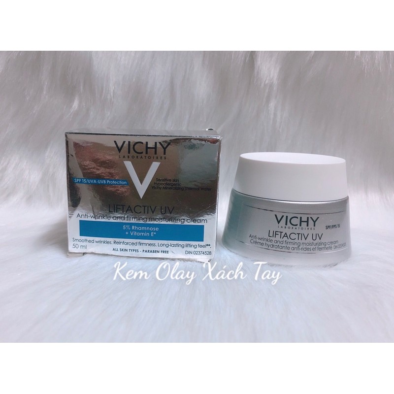 Kem VICHY LIFTACTIV UV SPF 15 dưỡng ẩm chống nhăn,săn chắc và nâng cơ.Làm phẳng các nếp nhăn.Tăng cường độ cứng vững