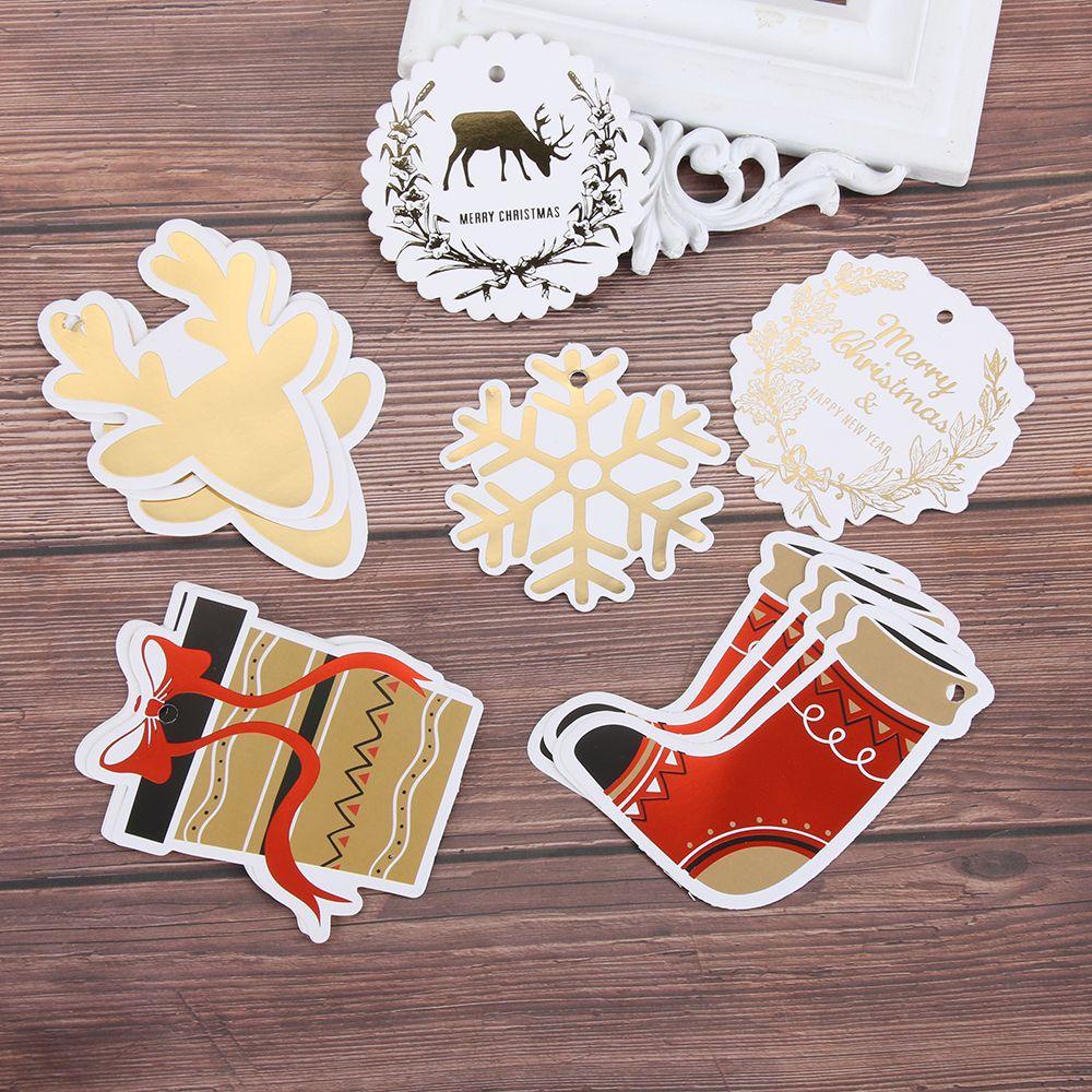 Set 12 Miếng Dán Túi Kẹo DIY Bằng Giấy Kraft Mới|Nhãn Dán Hộp Quà Hình Cây Thông Giáng Sinh