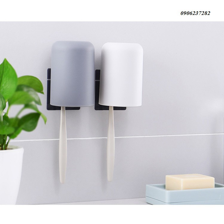 Móc giữ 2 bàn chải dán tường kèm cốc_RE0318