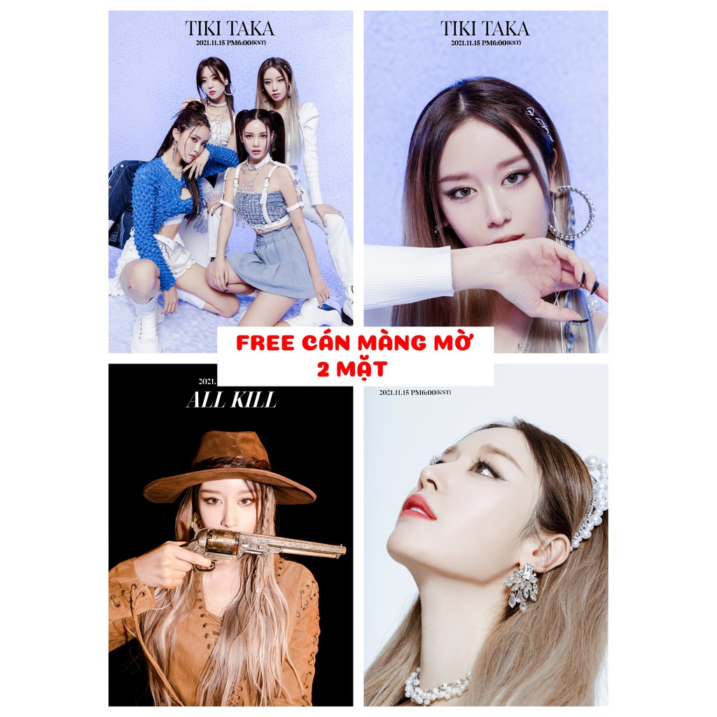 Set 4 tấm poster A5, postcard 9x12 ảnh nhóm T-Ara - Tiki Taka