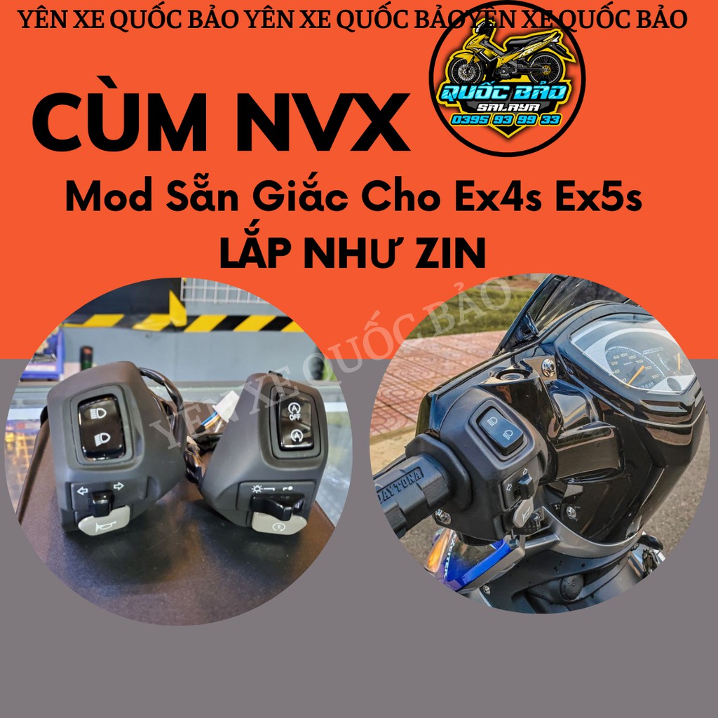 Cùm NVX mod giắc full chức năng lắp như zin cho ex2010, ex135 5s chính hãng yamaha
