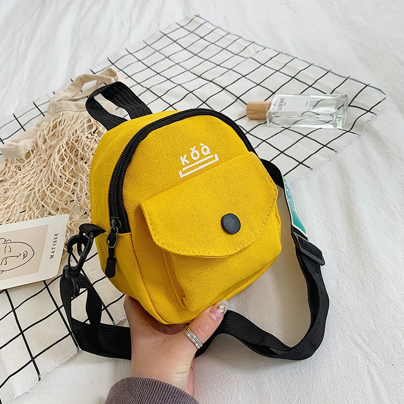 Túi vải canvas đeo vai mini đa năng thời trang cho nữ