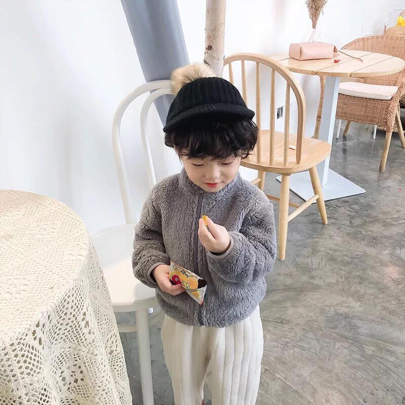 Áo Khoác Lông Cừu Hàng Quảng Châu, Chất Lông Nhỏ, Mềm, Mịn, Không Vón Cục Khi Giặt Cho Bé Trai, Bé Gái