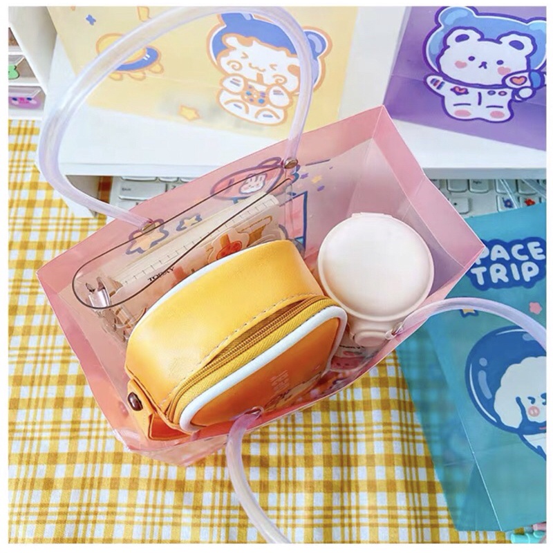 Túi đựng quà, đựng đồ trong suốt in hình dễ thương!