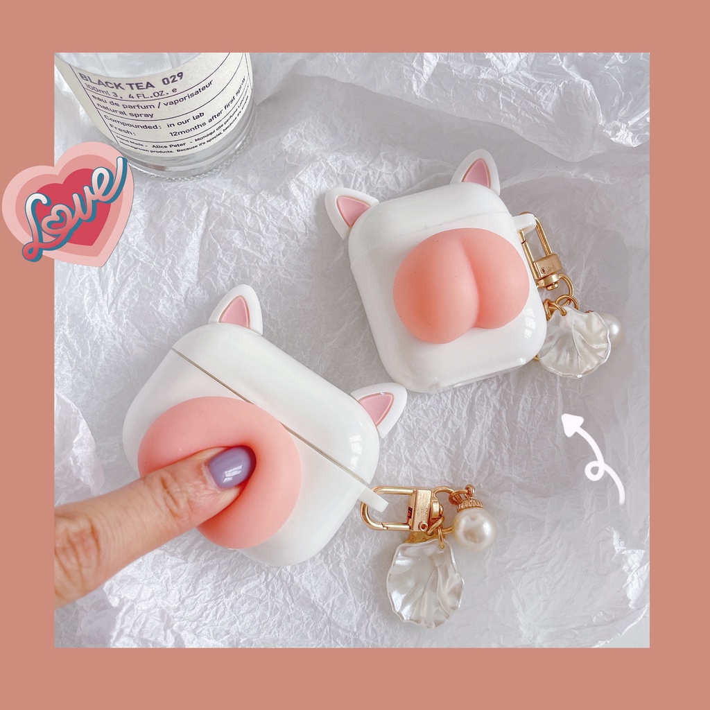 Vỏ bảo vệ hộp sạc tai nghe Bluetooth Airpods 1 / 2 Pro bằng tpu mềm hình mèo hoạt hình thiết kế dễ thương