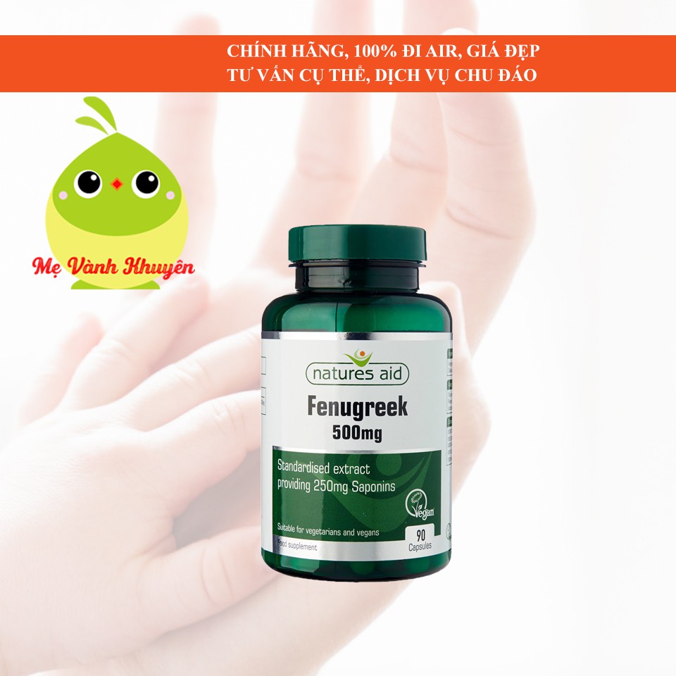 Lợi sữa cỏ cà ri Natures Aid Fenugreek, UK (90v)